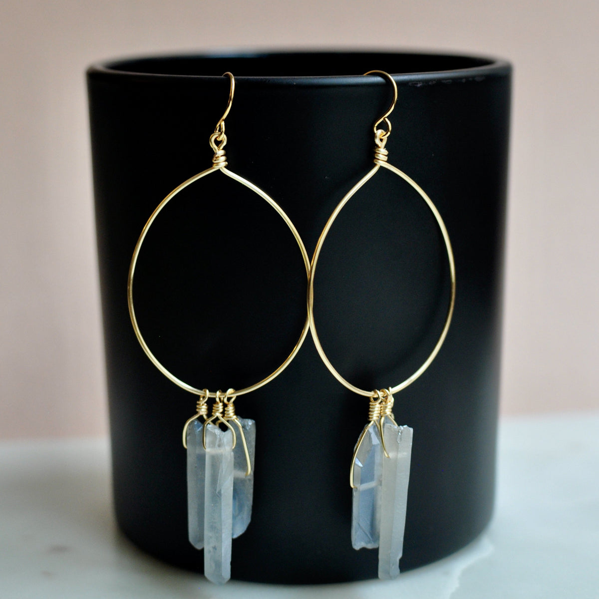 Smokey Quartz Hoop Earrings Simple Gold hotsell Hoops Gold Earrings Hoop Earrings