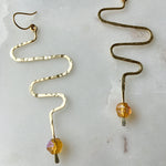 Load image into Gallery viewer, Squiggle Earrings - Various Colors with Gold Fill
