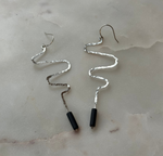 Load image into Gallery viewer, Squiggle Earrings - Various Colors with Sterling Silver
