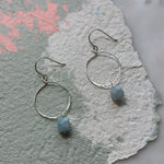 Load image into Gallery viewer, Aquamarine Textured Hoop Earrings
