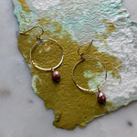 Load image into Gallery viewer, Purple Pearl Hoops
