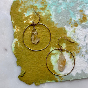 Citrine Hoops