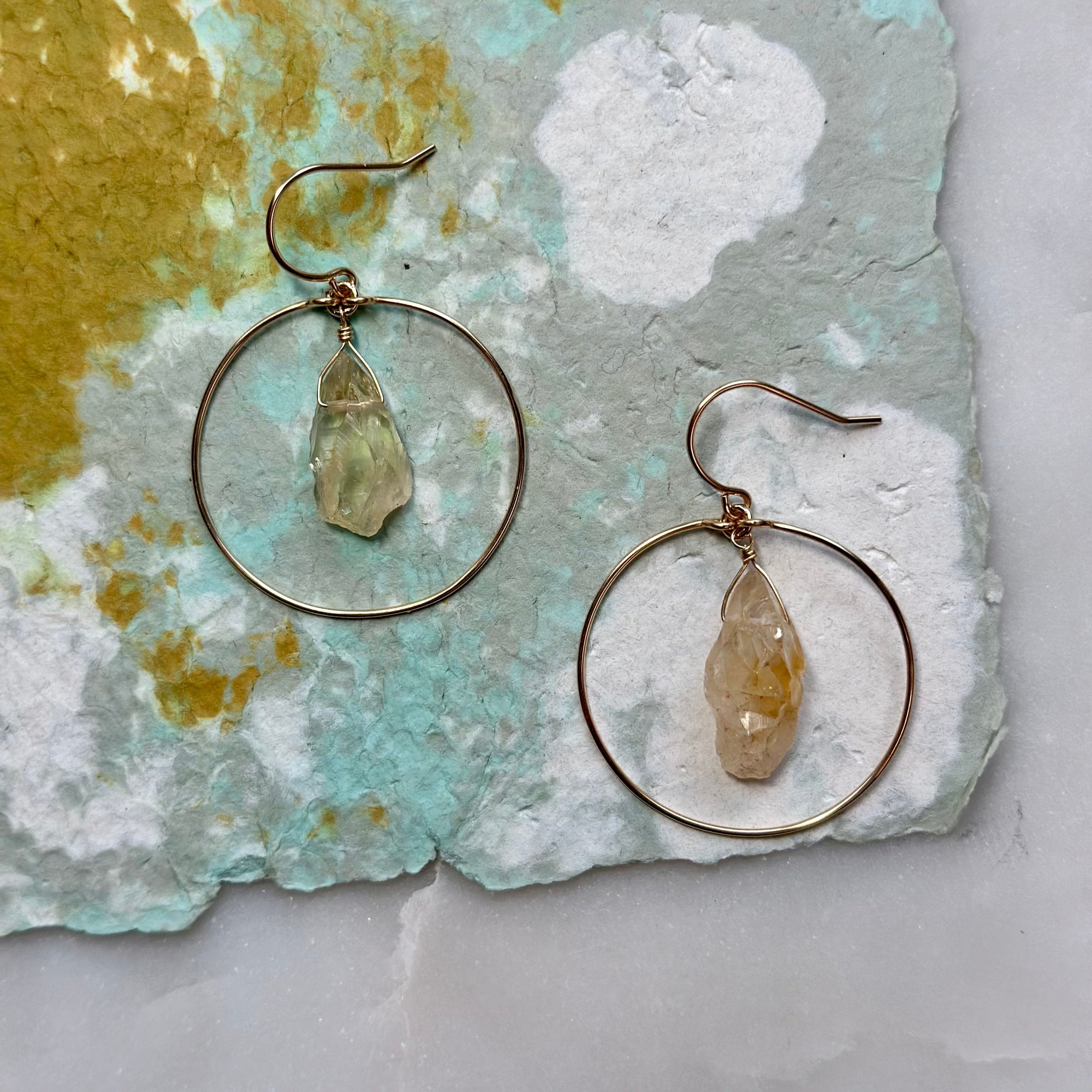 Citrine Hoops