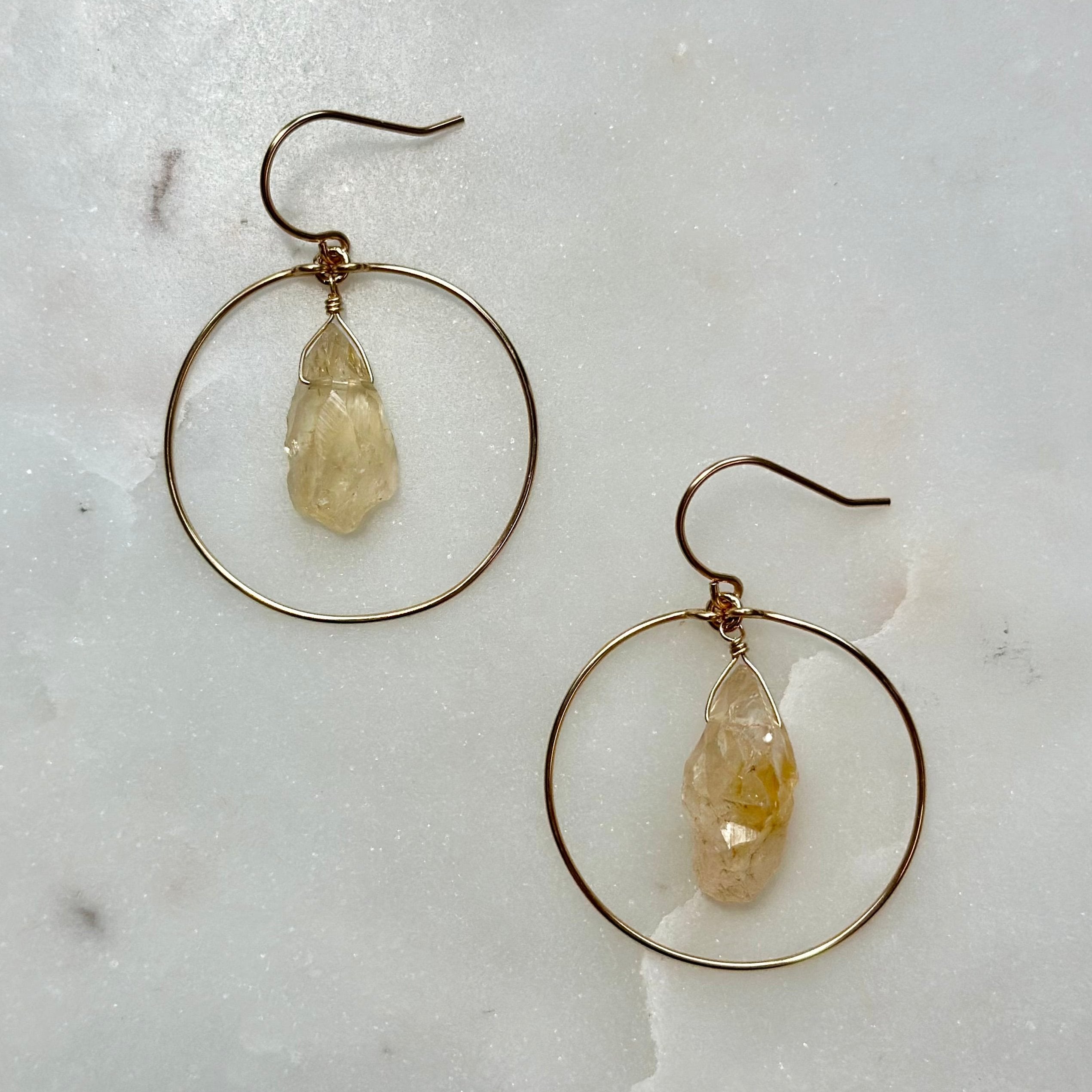 Citrine Hoops