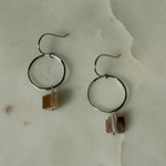 Load image into Gallery viewer, Freshwater Pearl Brass Hoop Earrings
