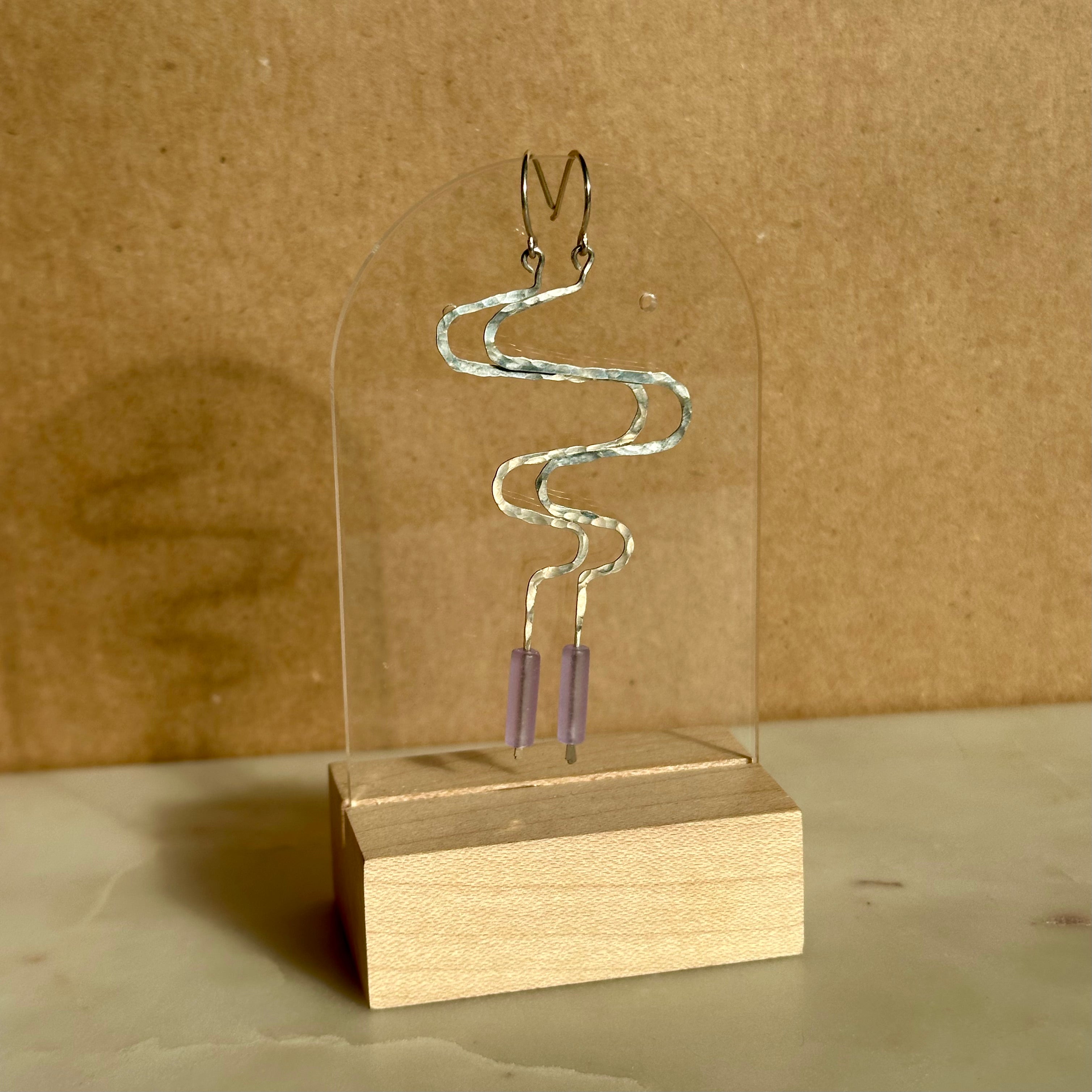 Squiggle Earrings - Various Colors with Sterling Silver