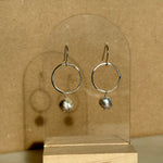 Load image into Gallery viewer, Freshwater Pearl Brass Hoop Earrings
