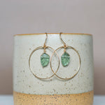 Load image into Gallery viewer, Mint Leaf Petal Hoops
