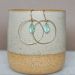 Load image into Gallery viewer, Mint Leaf Petal Hoops
