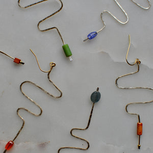Squiggle Earrings - Various Colors with Gold Fill