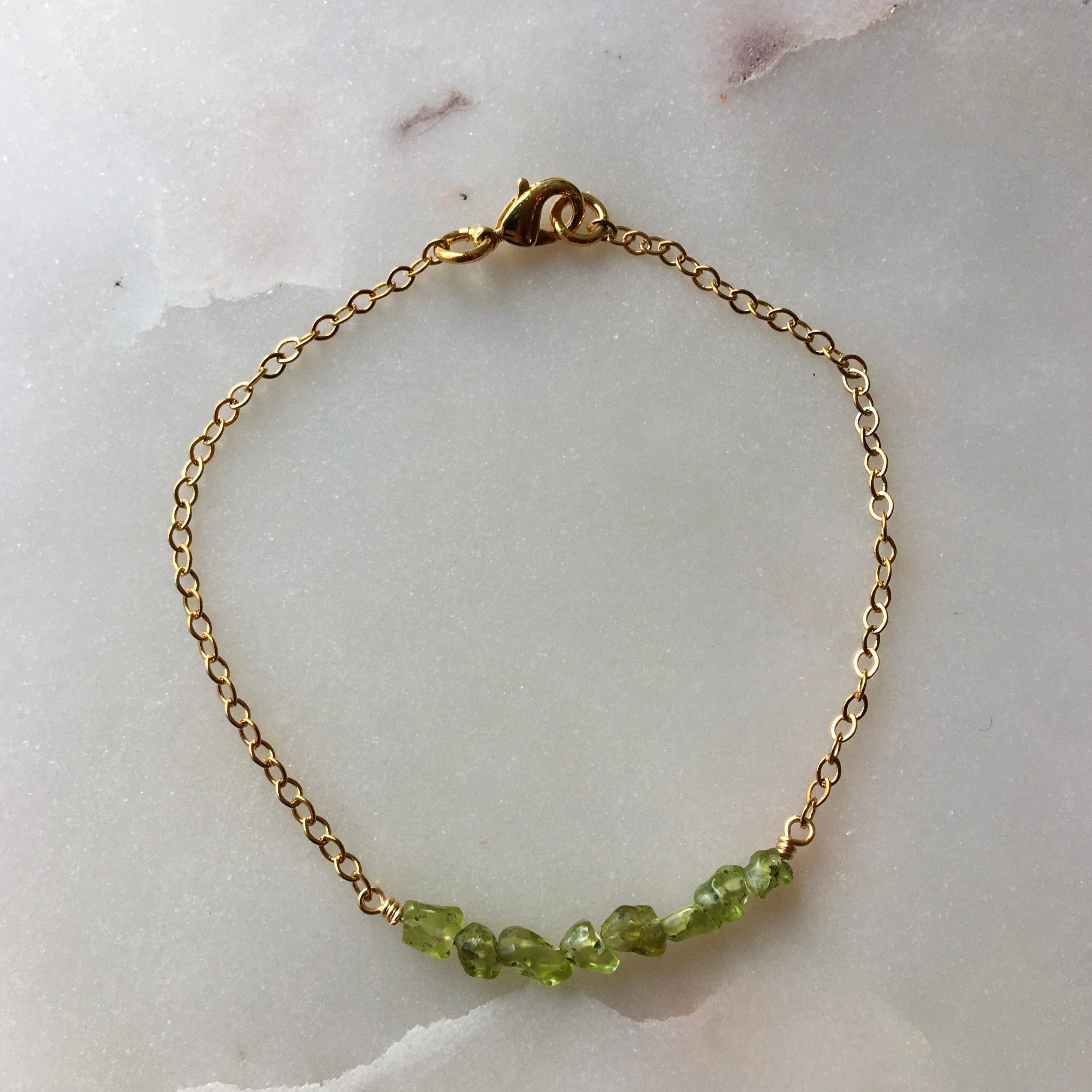 Green Peridot and Black Onyx Stone Bracelet | Aria'sClosetInc