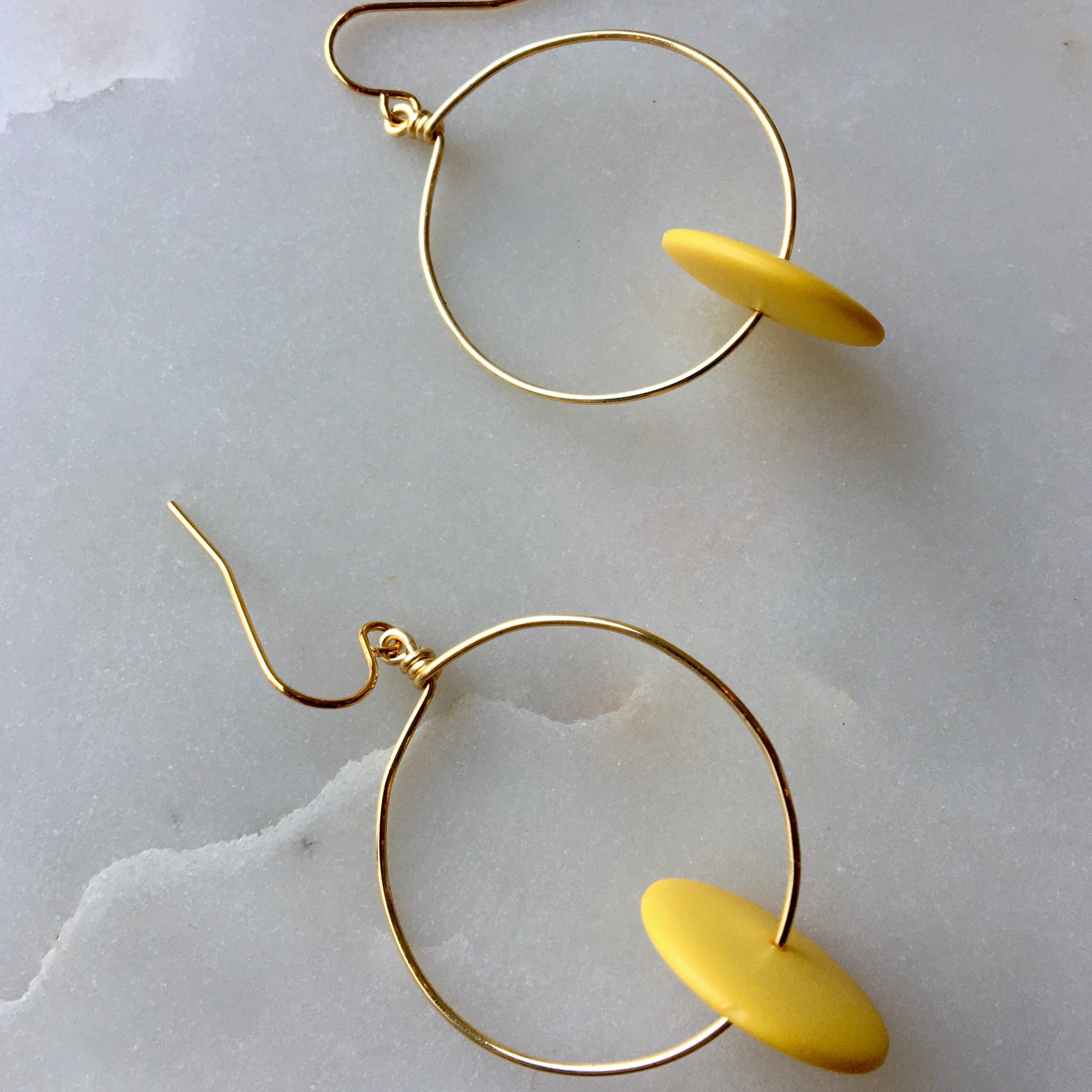 Yellow Lucite Hoops