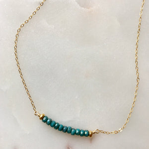 Teal or Mustard Bar Necklace