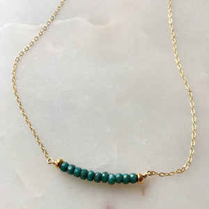 Teal or Mustard Bar Necklace