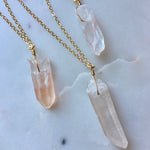 Load image into Gallery viewer, Quartz Crystal Pendant Necklace - Many color options
