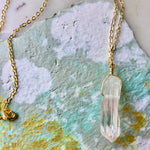 Load image into Gallery viewer, Quartz Crystal Pendant Necklace - Many color options
