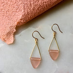 Load image into Gallery viewer, Pink Triangle Hoops
