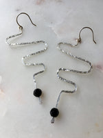 Load image into Gallery viewer, Squiggle Earrings - Various Colors with Sterling Silver

