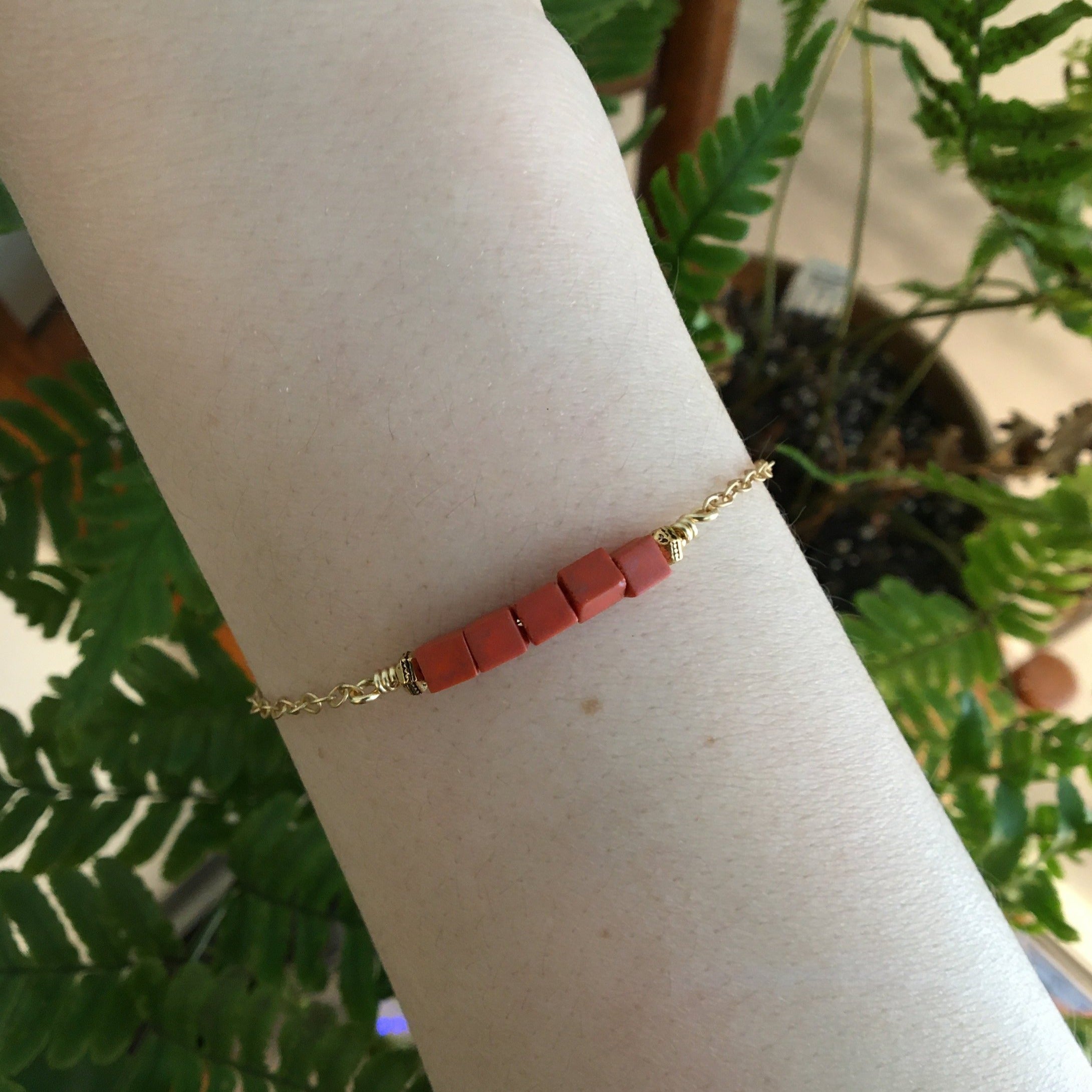 Red Miyuki Cube Bracelet