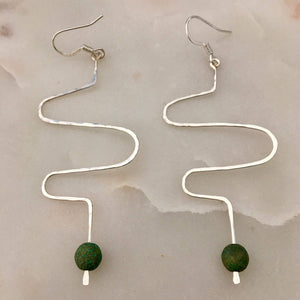 Squiggle Earrings - Various Colors with Sterling Silver