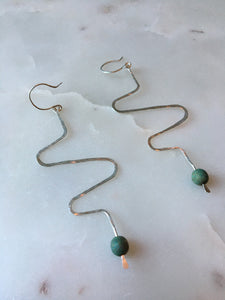 Squiggle Earrings - Various Colors with Sterling Silver